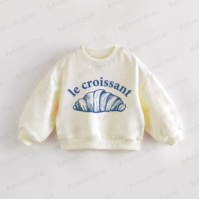 LE CROISSANT Baby Toddler Cream Sweatshirt - Cream - 3-5T - image 1