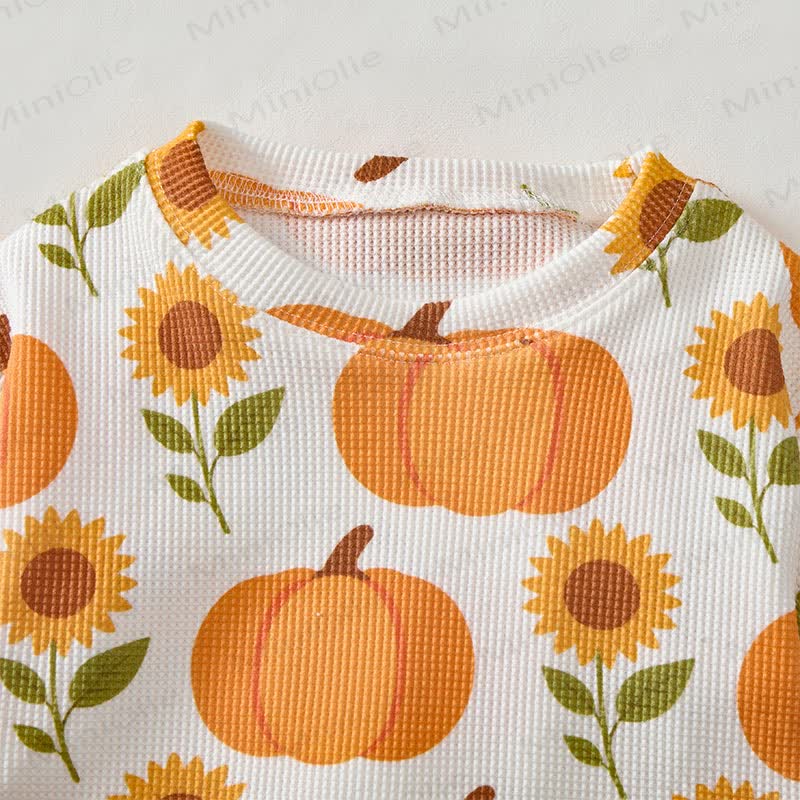 Baby Pumpkin & Sunflower Print Waffle 2-piece Set - image 4
