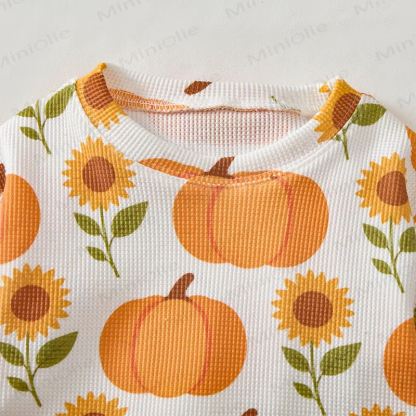 Baby Pumpkin & Sunflower Print Waffle 2-piece Set - image 4