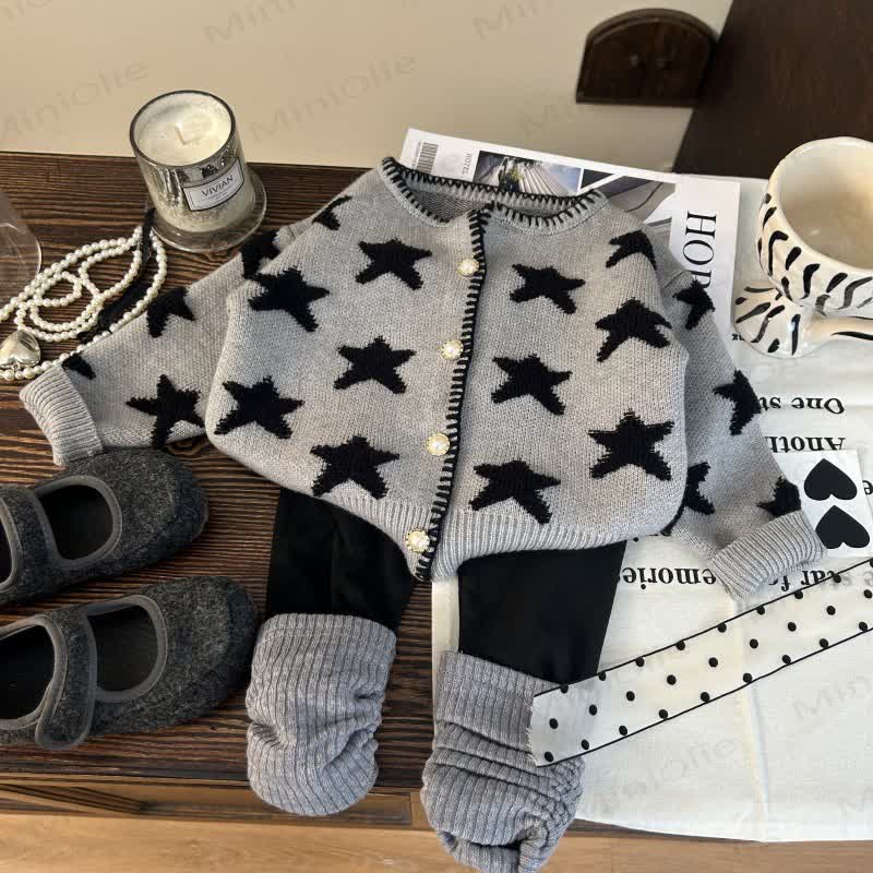 Toddler Kid Star Grey Sweater/Leggings - image 3