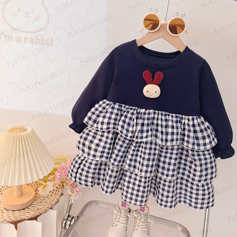 Baby Girl Bunny Plaid Dress - Blue - 4-5T - image 4
