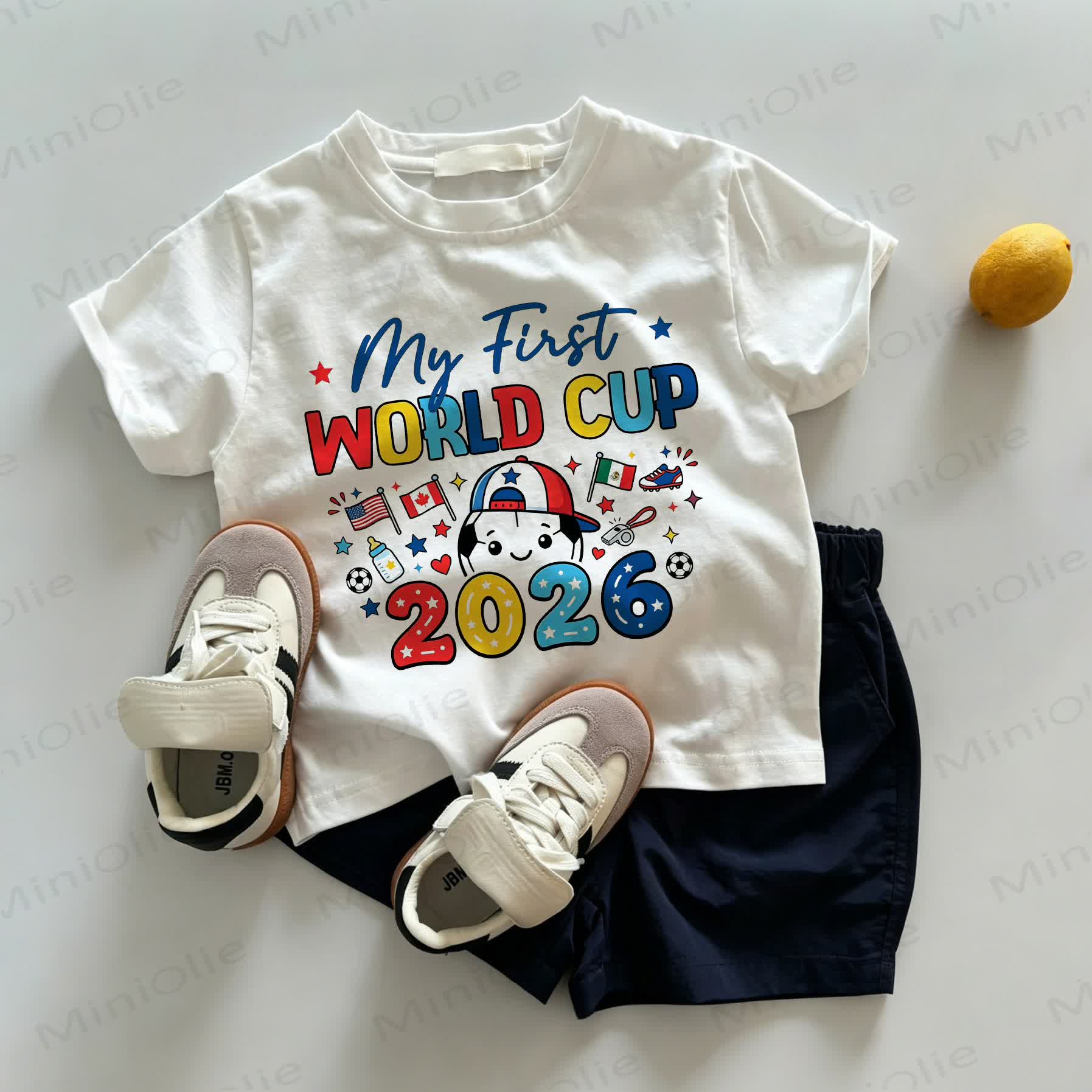 MY FIRST WORLD CUP 2026 Baby Toddler White Tee and Navy Shorts 2-piece Set - White&Navy - 3-5T - image 1