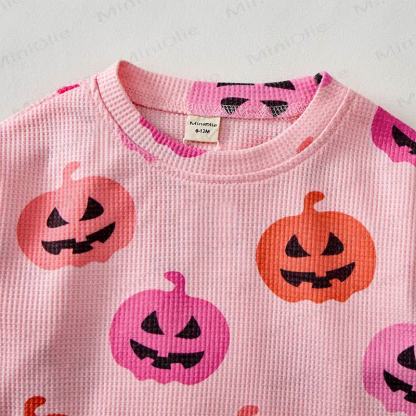 Baby Funny Face Pumpkin Pink Waffle 2-piece Set - image 4