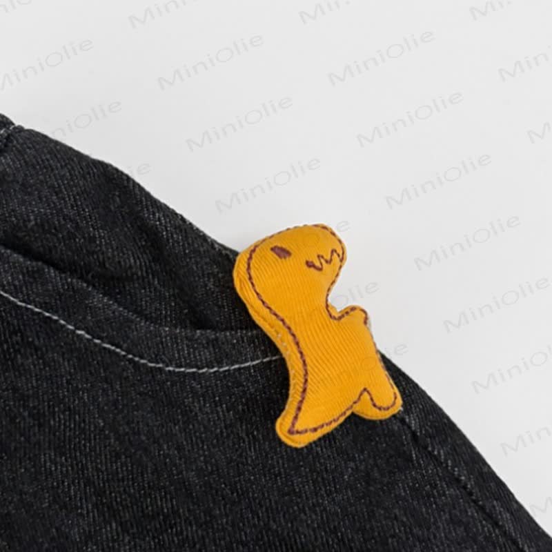Baby Toddler Boys Black Dinosaur Patch Denim Pants - image 4