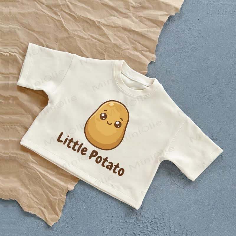 LITTLE POTATO Baby Slogan Casual T-Shirt - White - 2-3T - image 1