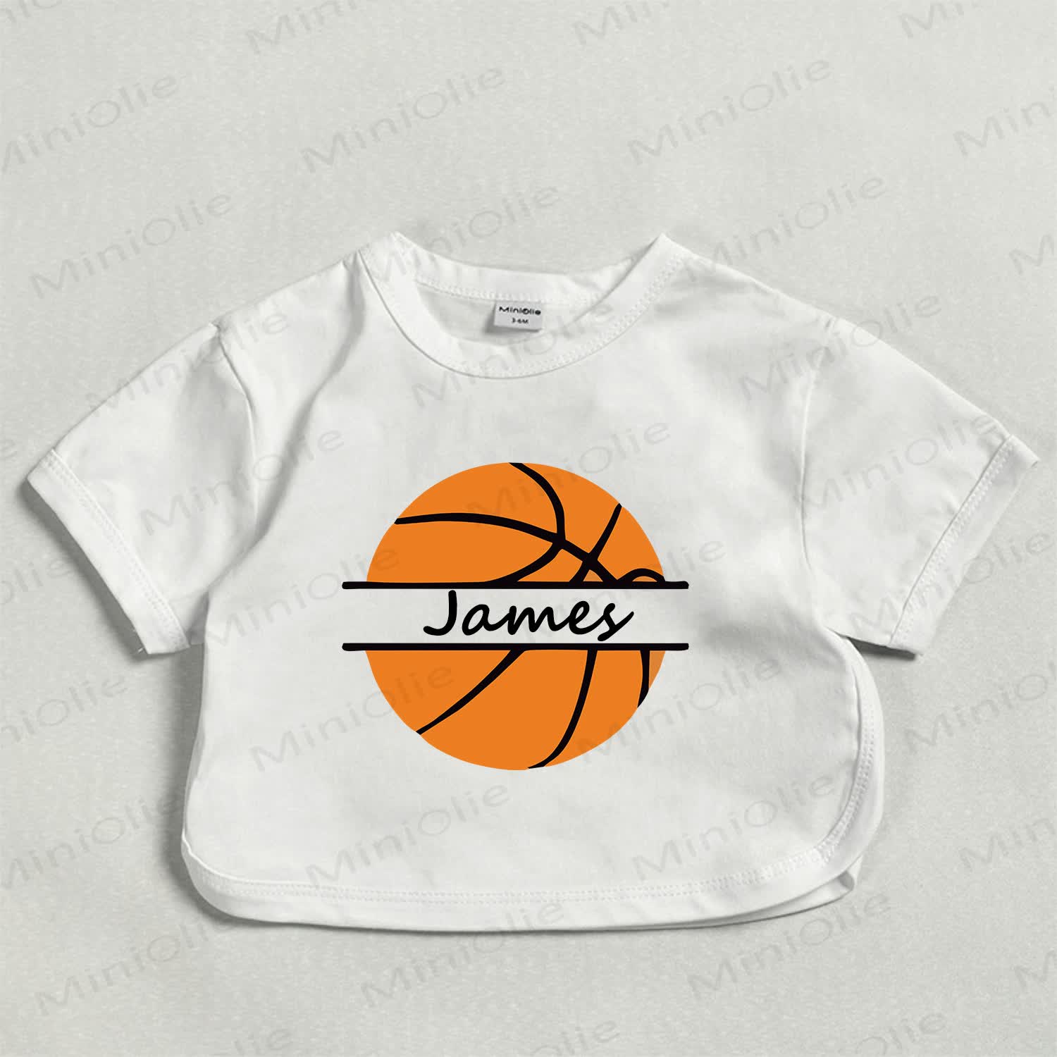 Customized Basketball Baby Personalize Your Name White T-shirt - image 1
