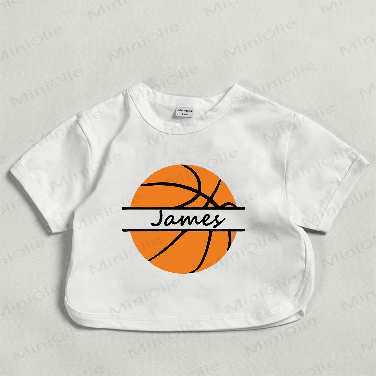 Customized Basketball Baby Personalize Your Name White T-shirt - image 1