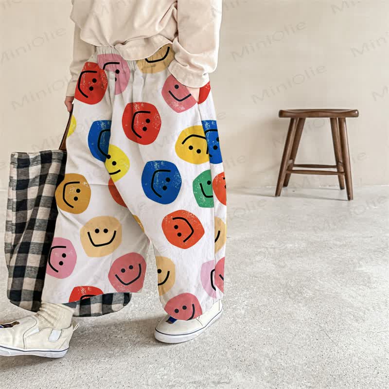 Baby White Smile Print Pants - White - 2-3T - image 1