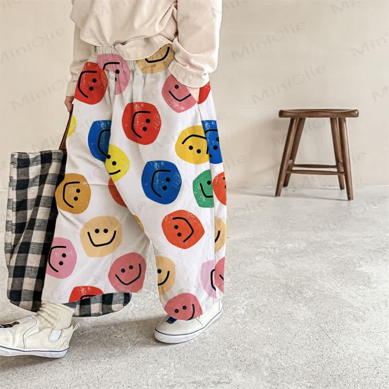 Baby White Smile Print Pants - White - 2-3T - image 1