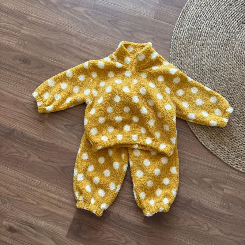 Toddler Kid Dot Sherpa 2-piece Set - Yellow - 12Y - image 7