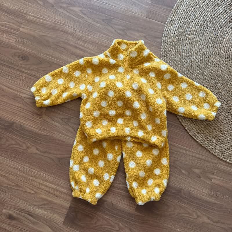Toddler Kid Dot Sherpa 2-piece Set - Yellow - 12Y - image 7