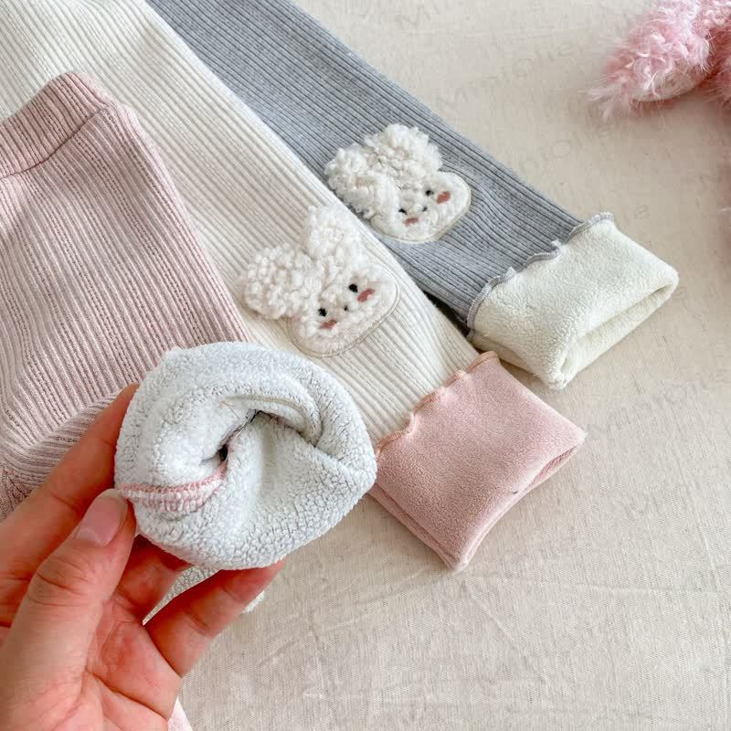 Baby Toddler Girl Rabbit Solid Color Quilted Leggings - image 10