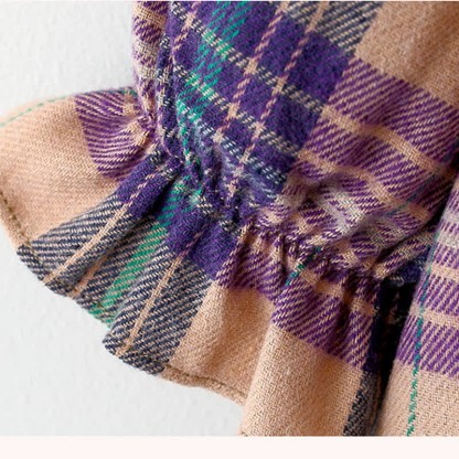 Baby Plaid Dress with Bear Doll - image 4