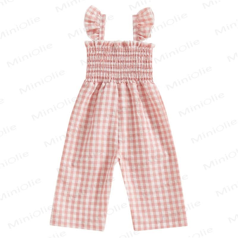 Baby Toddler Plaid Flutter Sleeves Romper - Pink - 3-4T - image 15
