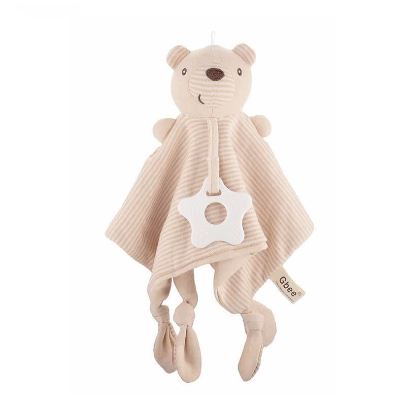 Personalized Baby Name Animal Security Blanket with Teether - Bear - image 7