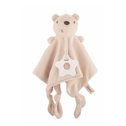 Personalized Baby Name Animal Security Blanket with Teether - Bear - image 7