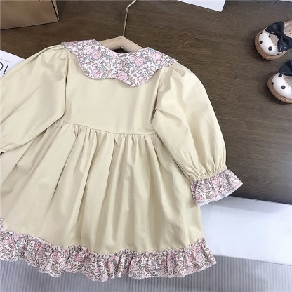 Toddler Flower Lapels Pastoral Style Dress - image 9