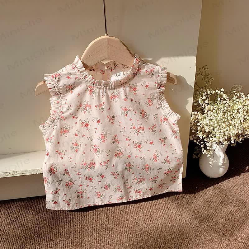 Kid Girl Roses Printed Tank Top - Light Pink - 10Y - image 13