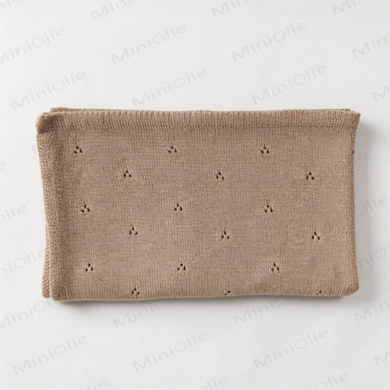Personalized Baby Name Floral Hollow Blanket - Khaki - image 7