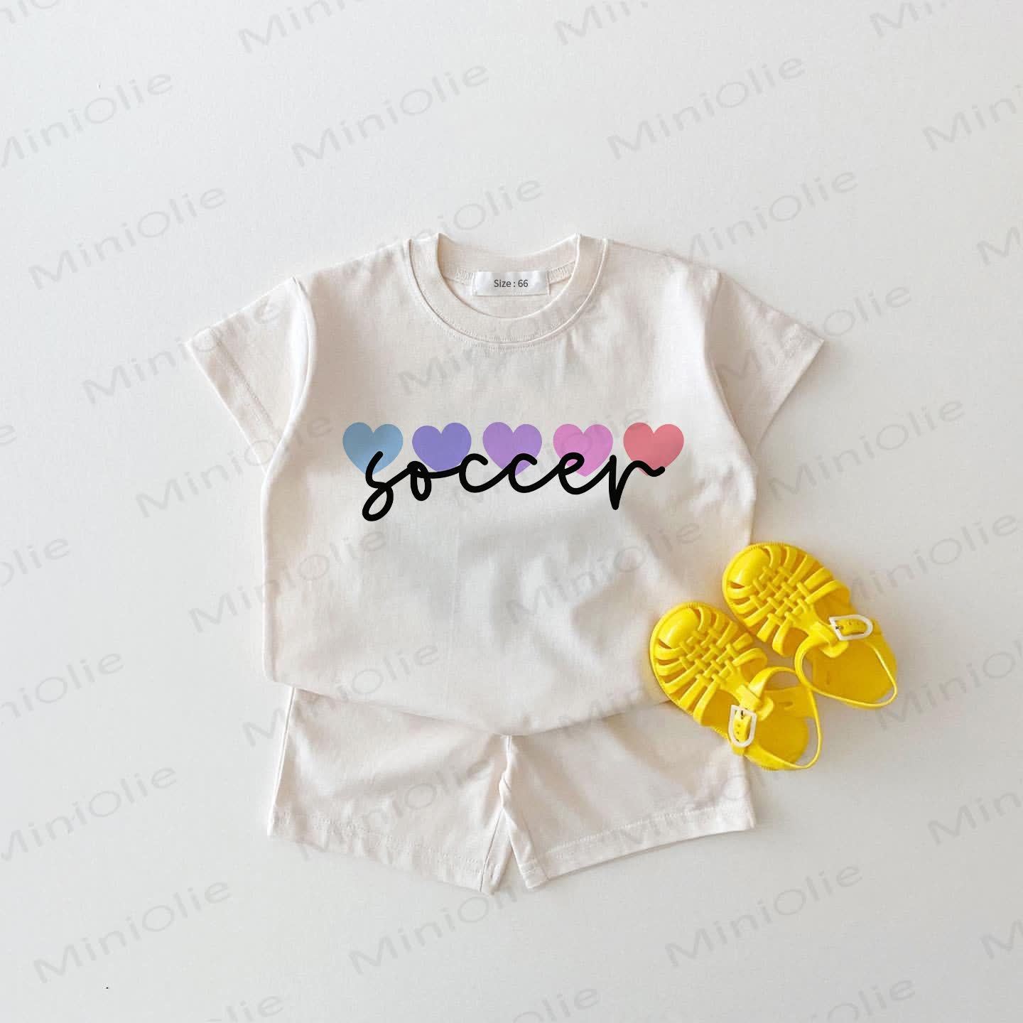 SOCCER Baby White Tee and Shorts 2-piece Set - White - 18-24M - image 1