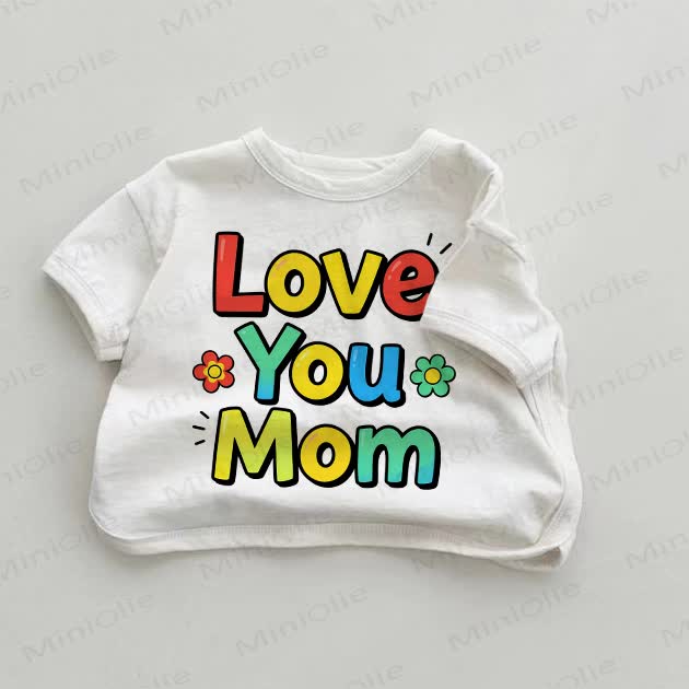 LOVE YOU MOM Baby Slogan White T-shirt - White - 18-24M - image 1