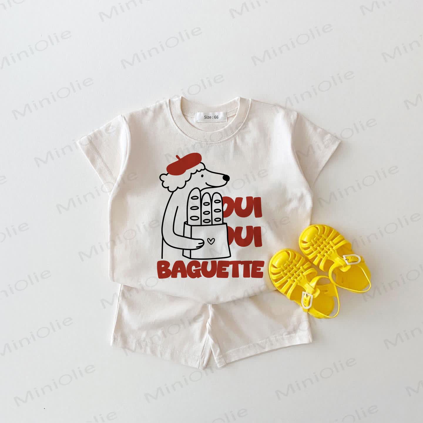 BAGUETTE Baby White Tee and Shorts 2-piece Set - White - 18-24M - image 1