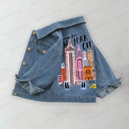 GREETING FROM NEW YORK CITY Toddler Kid City Print Denim Jacket - Blue - 10-11T - image 1