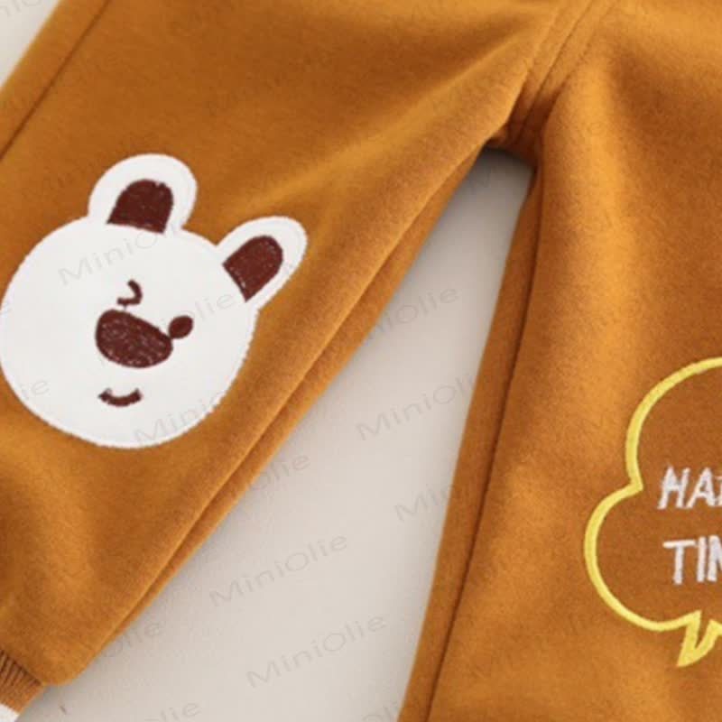 Baby Toddler Bear Patch Hooded and Jogger 3-piece Set - image 13