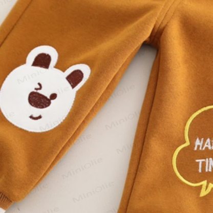 Baby Toddler Bear Patch Hooded and Jogger 3-piece Set - image 13