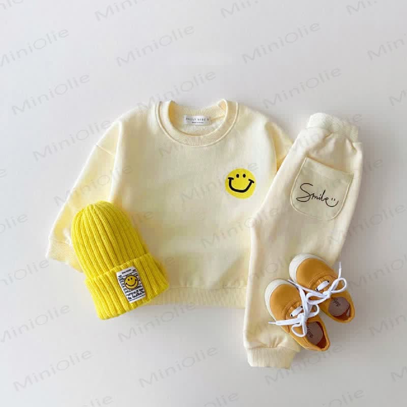 SMILE Baby Loose 2 Pieces Set - Beige - 3-5T - image 1
