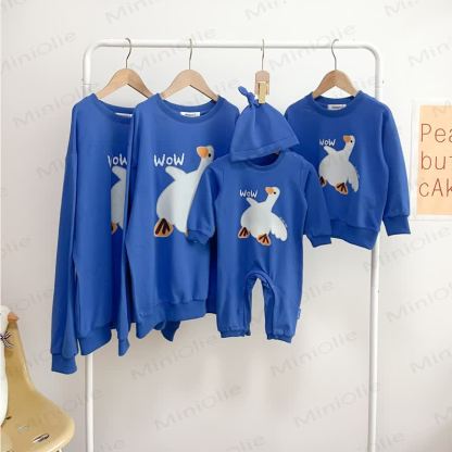 WOW Family Matching Goose Romper Sweatshirt  - Blue - Adult: 3XL - image 1