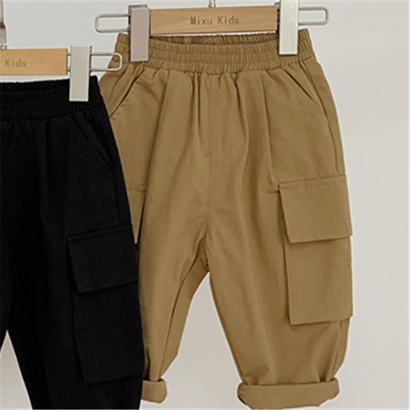 Toddler Boy Worker Solid Color Pants - Khaki - 9-11T - image 7