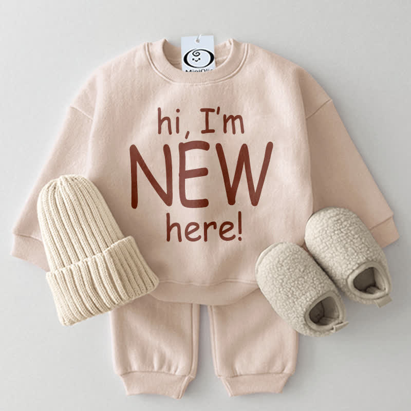 HI, I'M NEW HERE! Baby 2-Piece Set - Beige - 2-3T - image 1