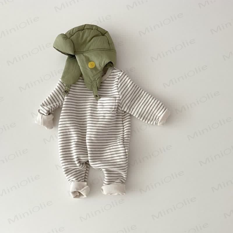 Baby Round Neck Striped Romper - image 6