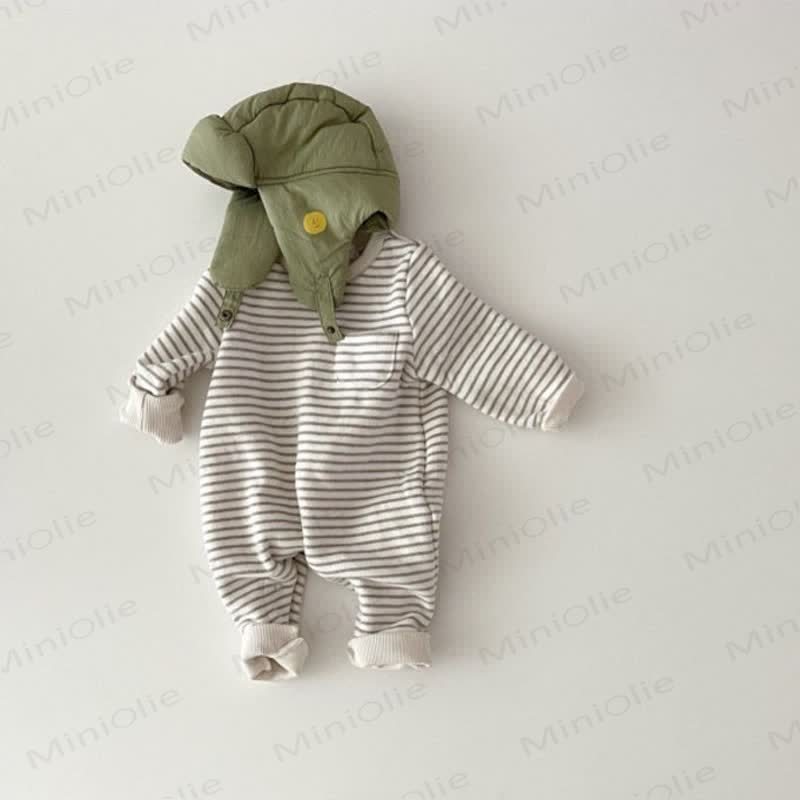 Baby Round Neck Striped Romper - image 6