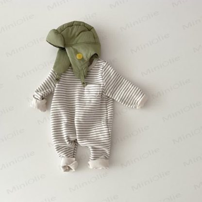 Baby Round Neck Striped Romper - image 6