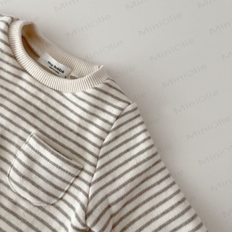 Baby Round Neck Striped Romper - image 7