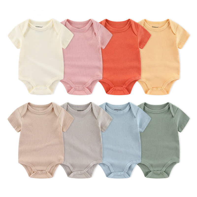 Baby Solid Color Soft Ribbed Bodysuit