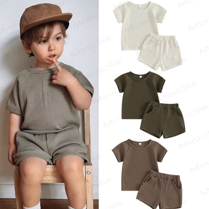 Baby 2-Piece Solid Color Waffle Set - image 2