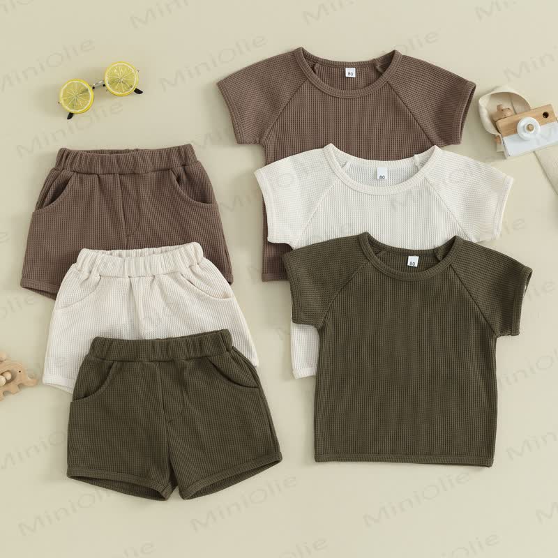 Baby 2-Piece Solid Color Waffle Set - image 1