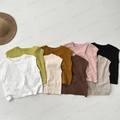 Toddler Solid Color Tank Top T-shirt - image 1