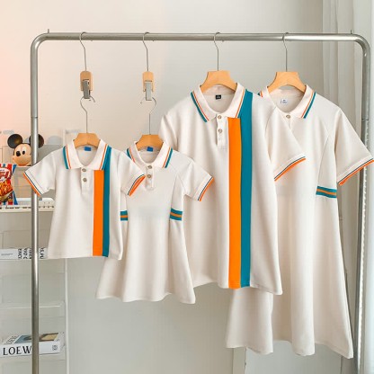Family Matching Apricot Polo T-shirt Dress - image 3