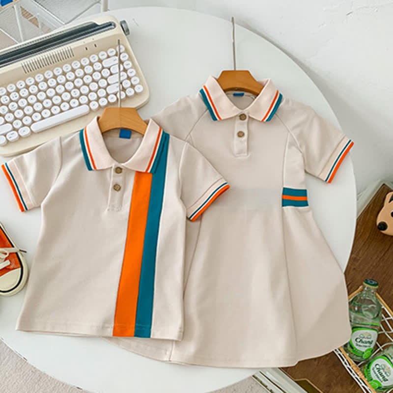 Family Matching Apricot Polo T-shirt Dress - image 8