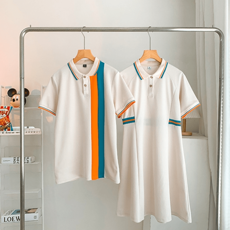 Family Matching Apricot Polo T-shirt Dress - image 5