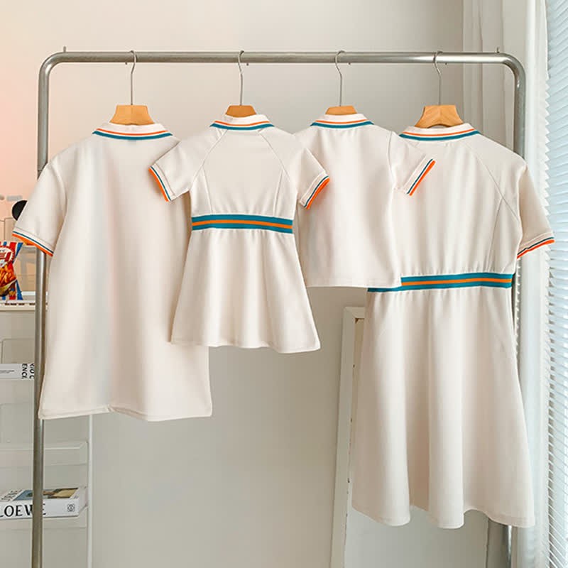 Family Matching Apricot Polo T-shirt Dress - image 4