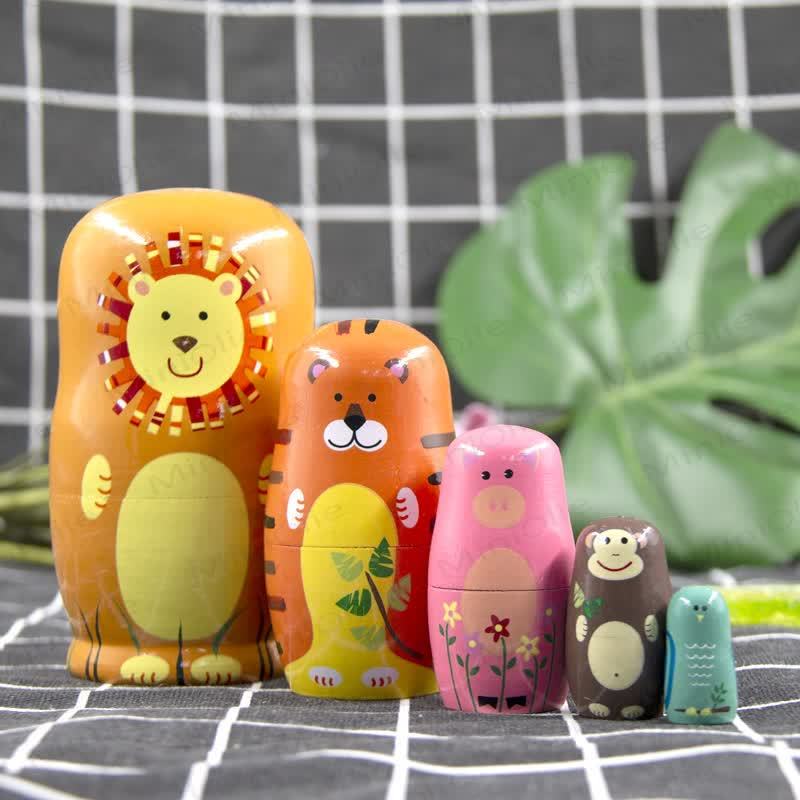 5 Pcs Animal Nesting Dolls - 5pcs Animal - image 1