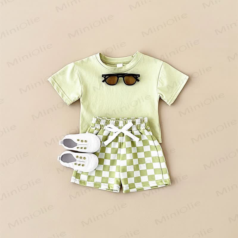Baby 2-Piece Soft Checkerboard Sweatsuit Set - image 4
