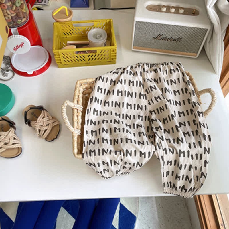 MINI Toddler Checkerboard Casual Jogger Pants - Beige - 7-10T - image 7