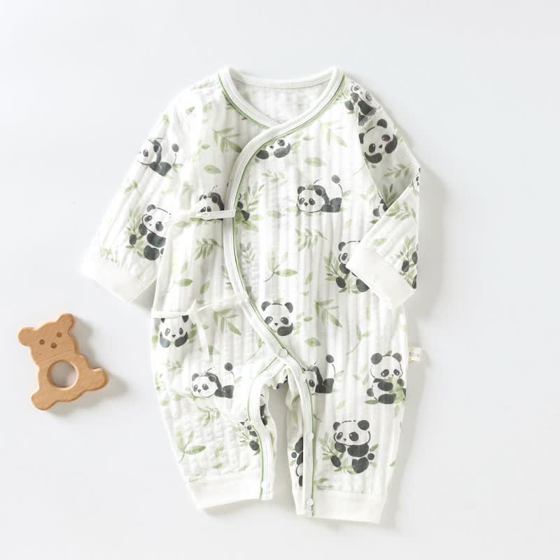 Organic Cotton One Piece Printed Pajamas With Printed Bears Organic Cotton One Piece Printed Pajamas With Printed Bears