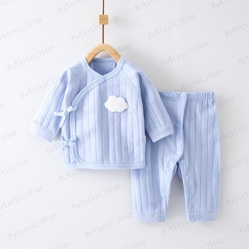 Baby Newborn 2-Piece Cloud Kimono Set - Blue - 3-5M - image 1